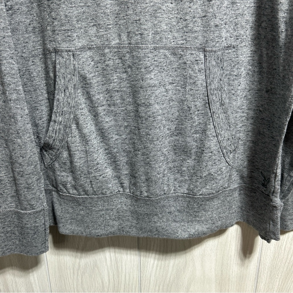 American Eagle Outfitters Athletic Fit Gray Hooded Long Sleeve Shirt Size Large - Picture 2 of 8